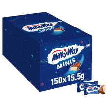 Milky Way Minis Schokoriegel, Schokolade Gro?packung, Lockere Milchcreme, 150 x 15.5g, 2,3kg