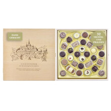 Lauensteiner Schatzk?stchen | 400g, 32 Pralinen mit Alkohol | Geschenk in Buchenholzbox
