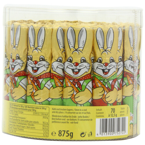 Riegelein Massiv-Osterhasen 70x12,5g 2