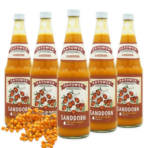 6 x 0,7l Sanddornsaft (100% Direktsaft) - Original Satower