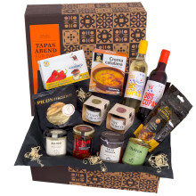 Pr?sentkorb - Ein Tapas-Abend f?r Zwei - gef?llter Feinkost-Geschenkkorb von jamon.de - K?stliches Geschenk f?r Frauen, M?nner & Paare
