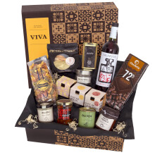 Geschenkkorb VIVA mit spanischen Delikatessen und Rotwein | Feinkost Pr?sentbox mit erlesenen spanischen Spezialit?ten | Liebevoll als Geschenk verpac