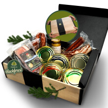 Schwarzwald Metzgerei - Geschenkset "Dosenwurst und mehr" mit verschiedenen Wurtsspezialit?ten, Altbadischem Senf, Schinken und Speck - 10-teilig