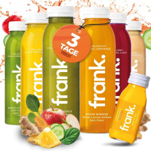 FRANK. 3 Tages Saftkur Frucht (Starter) - 18 kaltgepresste, vegane S?fte ? 330ml, 3 Bio Ingwershots, ideale Fasten-Kur aus frischem Obst & Gem?se, Pre