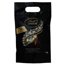 Lindt LINDOR Schokoladen Kugeln Extra Dunkel | ca. 80 Kugeln Edelbitterschokolade feinherb | dunkle Schokolade mit 70% Kakao | Gro?packung, Pralinen-G