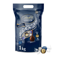 Lindt LINDOR Schokoladen Kugeln Dunkle Mischung | 1 kg Beutel, wiederverschliessbar | ca. 80 Kugeln dunkle Schokolade (50%, 60% & 70% Kakao) | Grosspa