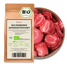 Kamelur BIO Erdbeeren gefriergetrocknet 500g - Erdbeerchips Bio in biologisch abbaubarer Verpackung