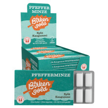 Birkengold Xylit Kaugummi Pfefferminze | 24 Stk. Blister | Zahnpflege-Kaugummi | zuckerfrei | hoher Xylit-Anteil 70% | vegan | ohne Titandioxid | ohne