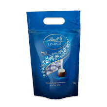 Lindt LINDOR Schokoladen Kugeln Milchcr?me | 1 kg Beutel, wiederverschlie?bar l ca. 80 Milch-Schokolade mit Milchcr?me-F?llung | Gro?packung, Pralinen