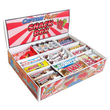 CAPTAIN PLAY | Snack Box mit 80 Schokoriegeln in 14 verschiedenen Sorten | 2,4 kg S??igkeiten Box
