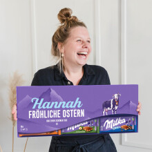 Riesen Milka Schokoladentafel personalisiert mit Botschaft ? Geschenk zu Ostern f?r Familie & Freunde, personalisierte Schokolade mit Namen (6 Tafeln)