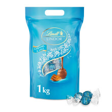 Lindt LINDOR Salted Caramel | ca. 80 Schokoladen Kugeln Milch-Schokolade mit einer F?llung aus Salz-Karamell | Gro?packung, Pralinen-Geschenk, 1kg