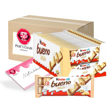 Pere's Candy? Bundle f?r Kinder Bueno White Schokoriegel (30 x 39g) Schokoriegel + Pere's Candy Notepad DIN A7-25 Blatt