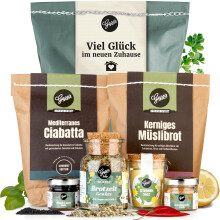 Gepp?s Feinkost Richtfest Geschenkkorb I Brot und Salz Geschenk zum Einzug I Einweihungsgeschenk mit 2 Brotbackmischungen, Zitronensalz & Brotzeit-Gew