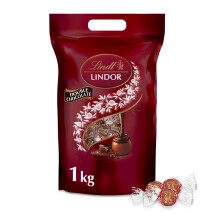 Lindt LINDOR Schokoladen Kugeln Double Chocolate | 1 kg Beutel, wiederverschlie?bar | ca. 80 Milch-Schokolade mit dunkler, zartschmelzenden F?llung |