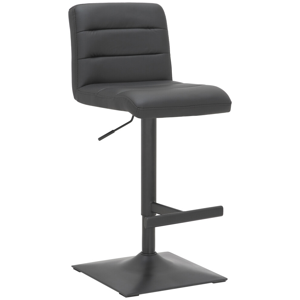 Lamboro Black Luscious Kitchen Barstool, Matt Footrest, Swivel Gas Lift