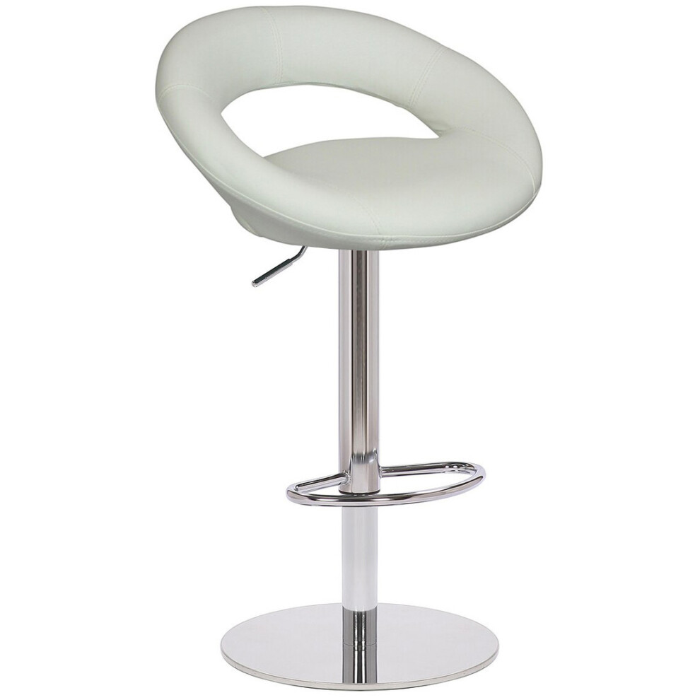 Lamboro White Deluxe Sorrento Kitchen Barstool, Swivel, Adjustable Gas Lift,