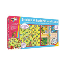 Galt Snakes and Ladders and Ludo - 2 in 1 Board Games for Kids Set -Double Sided Classic Childrens and Family Board Games - Two Sided with Fun and