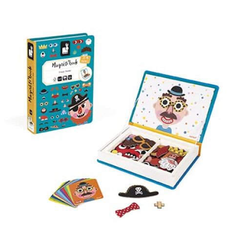 Janod Janod J02716 Magneti'Book Crazy Faces Educational Game, Boys,Blue 1