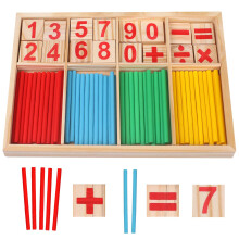 camelize Wood Toy Counting Rods Mathematical Intelligence Sticks Wooden Number Cards Building Blocks gift for Kids Preschool Educational