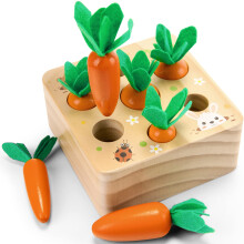 Wdmiya Baby Toys for 12 Months Wooden Montessori Toys Baby Sensory Carrot Sorting Toy Toddlers Educational Toys for 1 2 3 Years Old Boys Girls, Babies