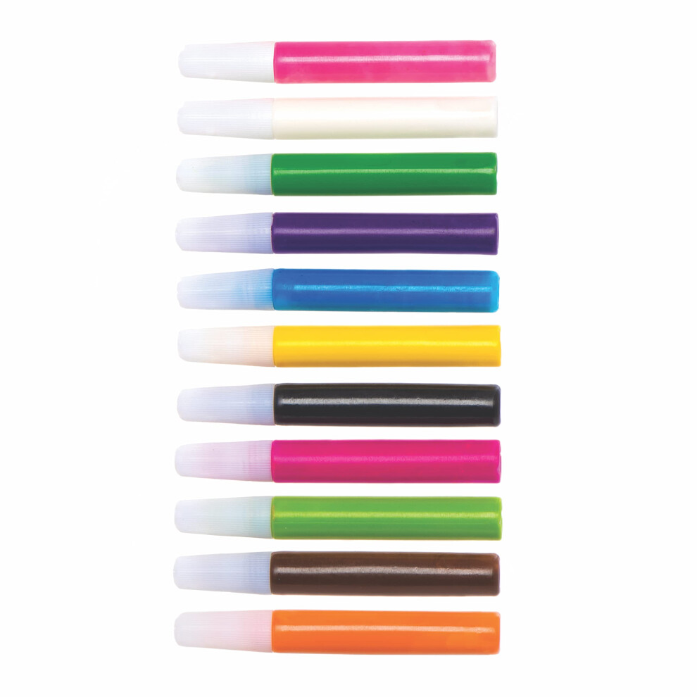 Baker Ross Creativity Pack Of Suncatcher Paint Pens, Fun Plastic Designs For Children To Colour In And Decorate (12 Pack), At943