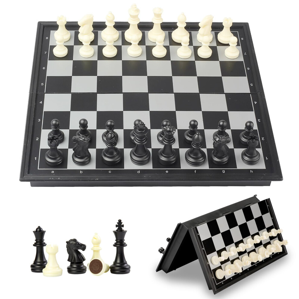 Magnetic Chess Set - Cestamor Chess Board Folding Travel Chess Portable - 2 Extra Queens - 25x25cm Board Games for Kids Adults Gifts-image-OPC-PGPHJSR-NEW