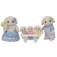 Sylvanian Families - 5735 Flora Rabbit Family - Dollhouse Playsets, ['Blue', 'Checkered']