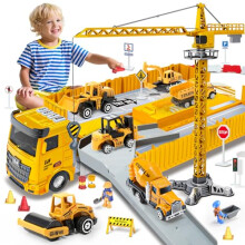 Naxudcoo Construction Toys For 3-7 Year Old Boys Construction Truck Toys Set Toddler Car Truck Toys - Crane Excavator Digger Dump Trucks, Construction