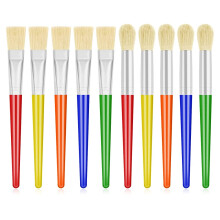 10Pcs Paint Brushes for Kids, Anezus Children Paint Brushes Toddler Large Chubby Paint Brushes Round and Flat Preschool Paint Brushes for Washable