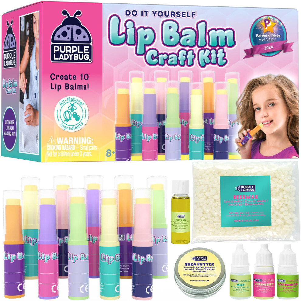 Ladybug Lip Balm Making Kit For Girls Age 8+ - Girls Birthday Presents - Easter Gifts For Kids - Great 8 9 11 Year Old Girl Gifts & Gifts For Purple