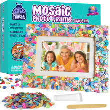 PURPLE LADYBUG Decorate Your Own Mosaic Photo Frame Craft Kits for Kids Age 6+ - Easter Gifts for Kids, Birthday Gifts for 10 Year Olds Girls, Arts