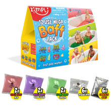 Zimpli Kids 12 Use Mega Value Baff Pack, 4 x Gelli Baff, 2 x Slime Baff & 6 x Crackle Baff, Children's Sensory & Bath Toy, Birthday Presents for Boys