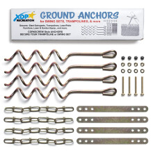 XDP RECREATION 70113 Swing Set, Trampoline, & Patio Furniture Metal Ground Anchor Kit Hardware,Bronze