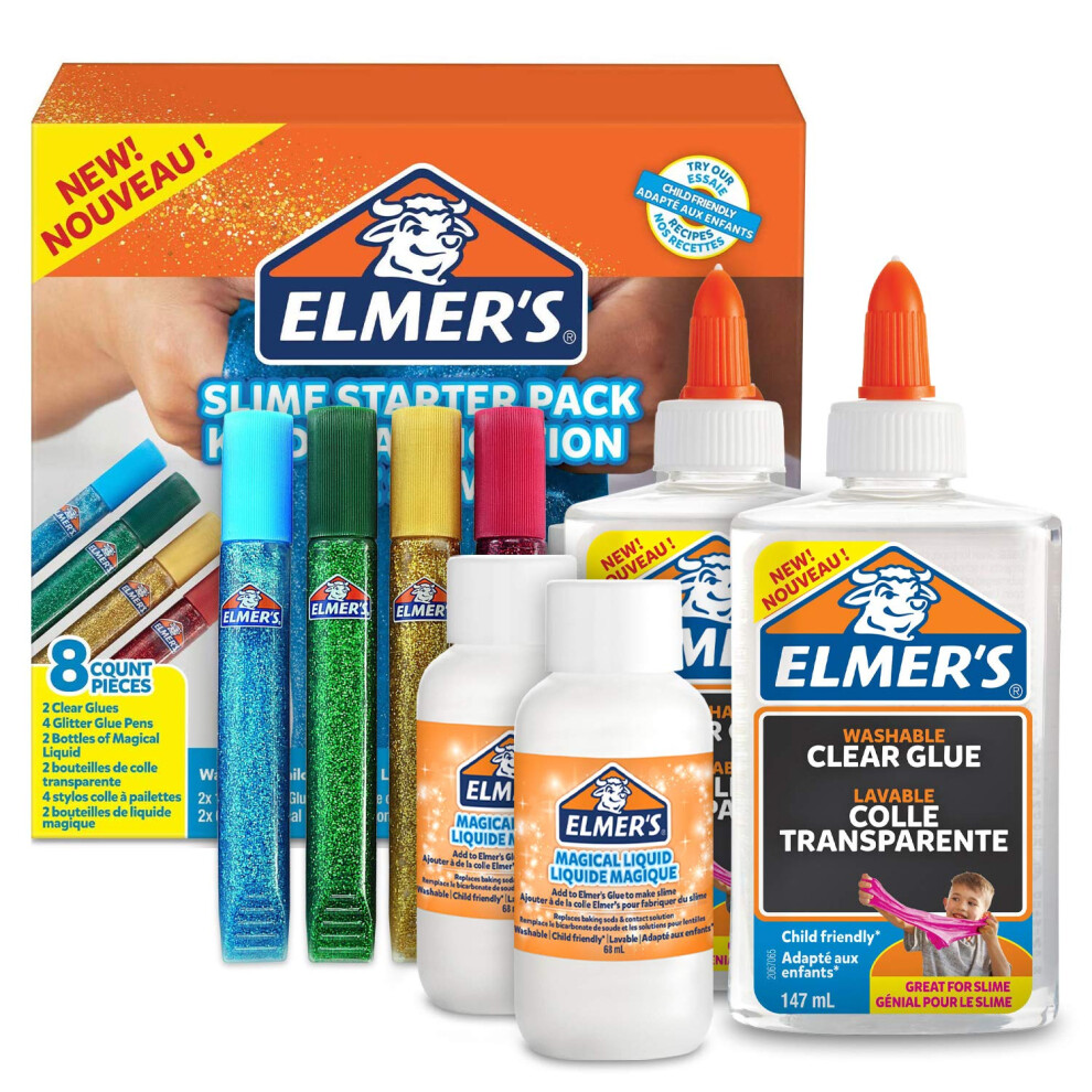 Elmer's Elmer?S Glitter Slime Kit | Slime Supplies Include Clear Pva Glue, Glitter Glue Pens & Magical Liquid Slime Activator Solution | Washable & Kid
