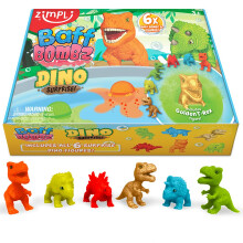 Zimpli Kids 6 x Large 100g Dino Surprise Bath Bombs, 6 Surprise Dinosaur Toys Inside! Christmas & Birthday Gifts for Children, Bath Toys for Boys &
