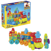 MEGA BLOKS First Builders Toddler Building Blocks Toy Set, ABC Learning Train with 60 Pieces, Ages 1+ Years, DXH35