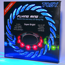 TOSY Flying Ring - 12 LEDs, Super Bright, Lost Mode, Auto Light Up, Safe & Soft, Waterproof, Lightweight frisbee, Birthday, Camping & Easter Gift Toy