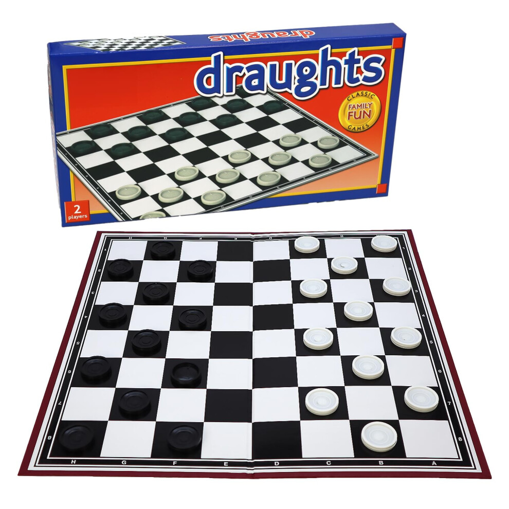 Navoys Classic Draughts - Checkers For Children And Adults, Traditional Family Game, Foldable Board, Instructions Included (Draughts)