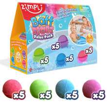 20 x Bath Bombs from Zimpli Kids, Creates a Fizzing, Bath Time Adventure, Bubble Bath Bomb Gift Box, Party Bag Favours, Goody Bag Fillers for