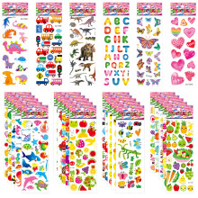 Jsdoin 50 Sheets Puffy Stickers for Kids 1000 Children 3D Stickers Party Ba