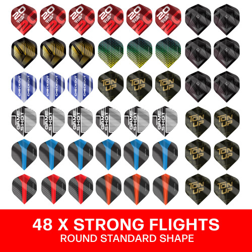 Harrows Trophy 210pc Darts Accessories Set: 48 Stems, 48 Flights, 72 Rings, Sharpener & Tool + Flight Protector 2