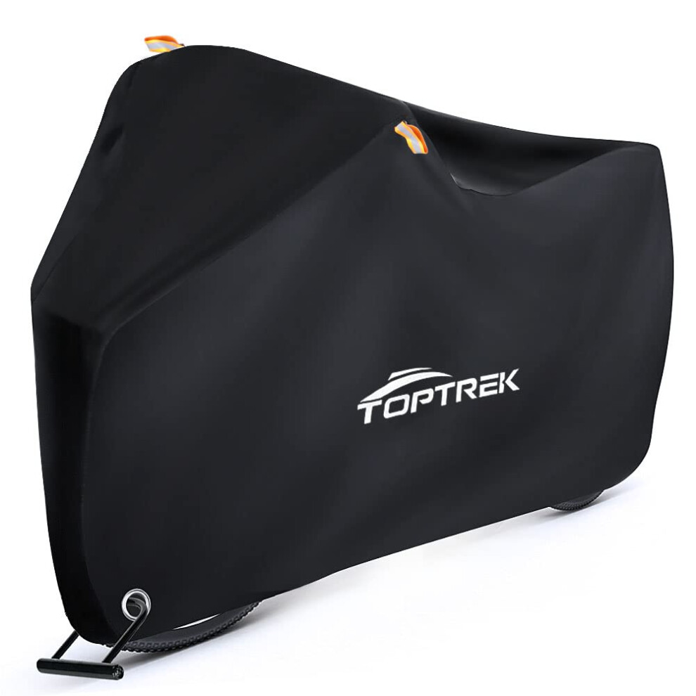 Toptrek Bike Cover, Bike Covers for Outside Storage, 210T Outdoor Waterproof Bicycle Cover with Lock Holes, Anti Rain UV Bike Covers with Storage Bag