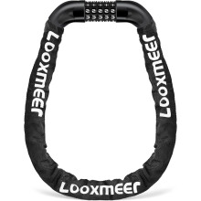 Looxmeer Bike Lock Heavy Duty (12 Colors), 90cm 5-Digit Combination Bicycle Chain Lock High Security, Resettable 100,000 Codes Cycling Lock for