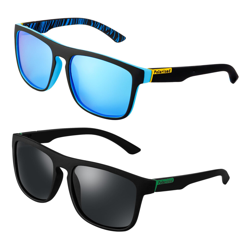 Umorismo 2-Pack Men's Polarized Sunglasses Uv400 Protection - Retro Outdoor Eyewear For Golf, Cycling, Fishing, Hiking