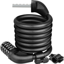 Bike Lock Cable Bicycle Lock - Cycle Lock High Security Combination 1500mm x 12mm Long Heavy Duty Cable Lock 5 Digit Codes Locks Bike Accessories for