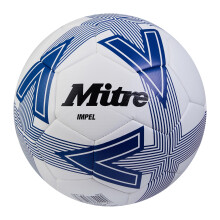 Mitre Impel L30P Football, Highly Durable, Shape Retention, For All Ages, White, Blue, Black, Size Ball 4