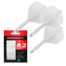 TARGET Darts K Flex Integrated Dart Flights And Shafts, No.2 White (Intermediate) | Pack Of 3 K-Flex ? No2, Kflex All In One Moulded Dart Flight &