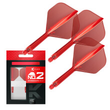TARGET Darts K Flex Integrated Dart Flights And Shafts, No.2 Red (Intermediate) | Pack Of 3 K-Flex ? No2, Kflex All In One Moulded Dart Flight & Stem
