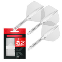 TARGET Darts K Flex Integrated Dart Flights And Shafts, No.2 Clear (Intermediate) | Pack Of 3 K-Flex ? No2, Kflex All In One Moulded Dart Flight &